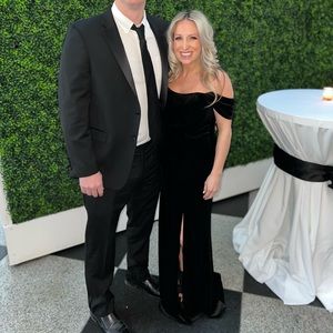 Jenny Yoo Black Issa Velvet Dress